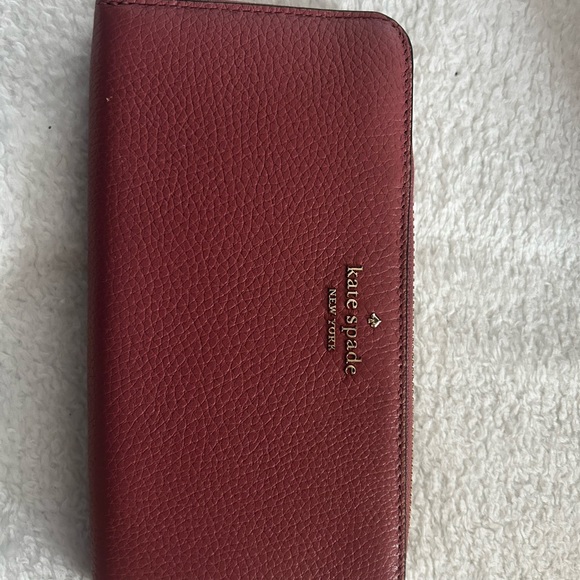 Kate Spade Leila pomegranat large wallet purse set pebbled leather - Picture 8 of 15